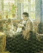 Laurits Tuxen kunstnerens moder bertha tuxen med barnebarnet nina oil painting artist
